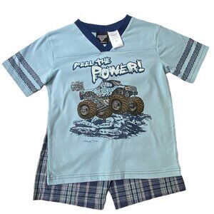 Boys Monster Jam Monster Truck Blue T-shirt and Shorts Set NWT